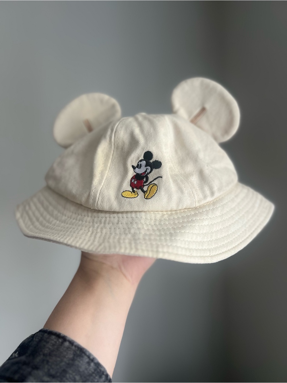 Toddler/Baby Disney Cream Bucket Hat with Mickey Embroidery and Ears